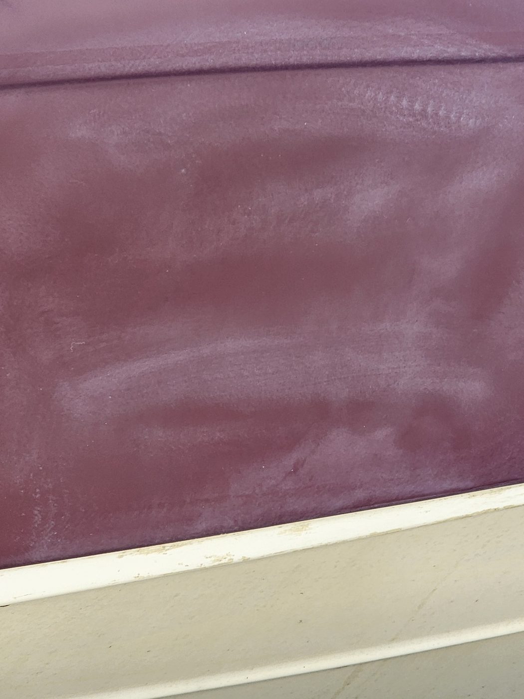 Boat hull before polishing