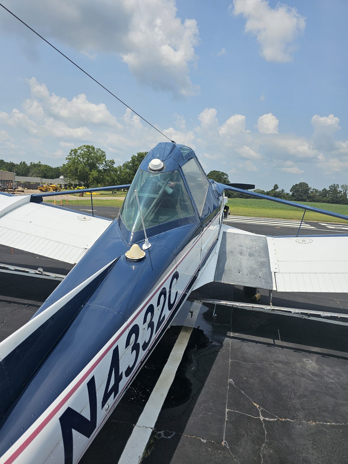 Top of aircraft fuselage polished